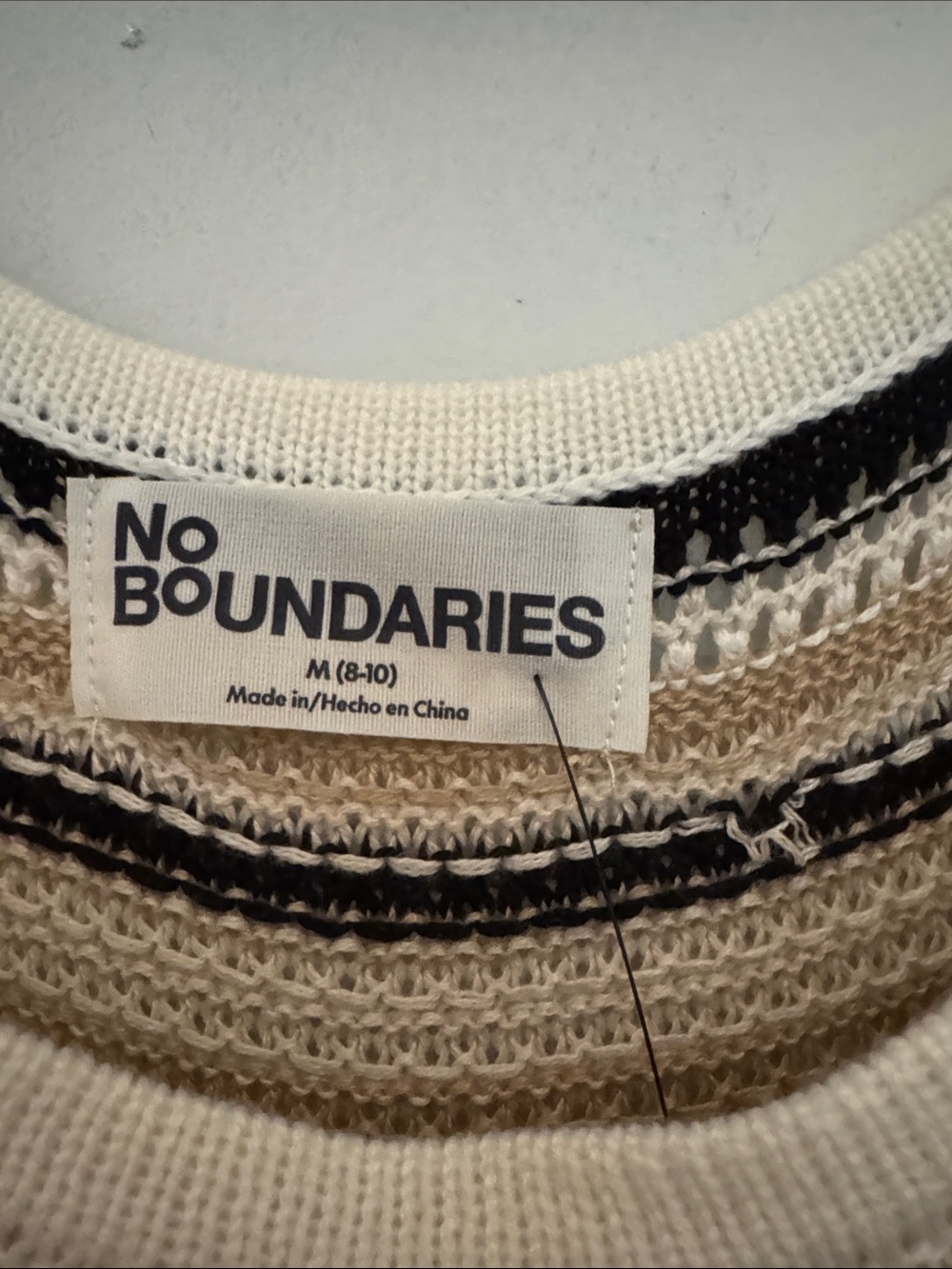 No Boundaries Striped Knit Maxi Dress in Beige, Cream and Black - Picture 2 of 3